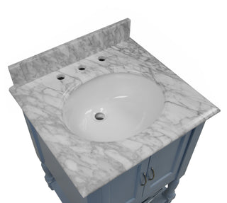 Beverly 24-inch Vanity with Carrara Marble Top