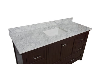Paige 60-inch Single Vanity with Carrara Marble Top