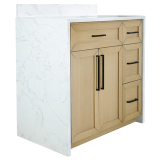 palisade 36 inch blonde bathroom vanity engineered marble countertop