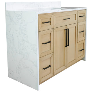 palisade 48 inch blonde bathroom vanity engineered marble countertop