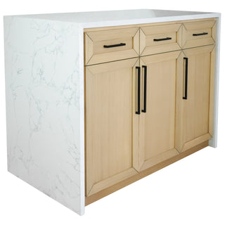 palisade 48 inch blonde kitchen island engineered marble countertop