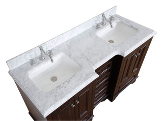 Nantucket 60-inch Double Vanity with Carrara Marble Top