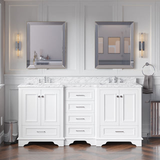 Nantucket 72-inch Double Vanity with Carrara Marble Top