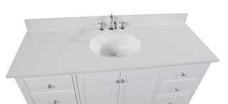 Bella 60-inch Single Vanity White Cabinet Quartz Countertop