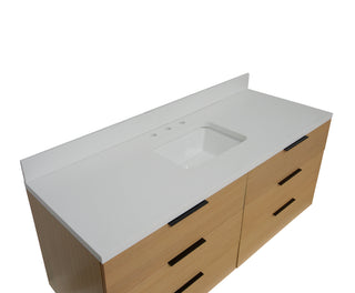 Oslo 60-inch Floating Single Vanity with Matte White Top