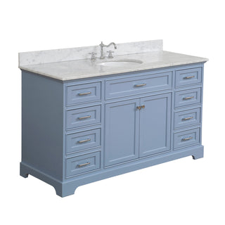 Aria 60-inch Single Vanity with Carrara Marble Top