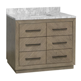 avery 42 inch gray oak bathroom vanity carrara marble countertop