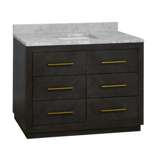 avery 48 inch dark oak bathroom vanity carrara marble countertop