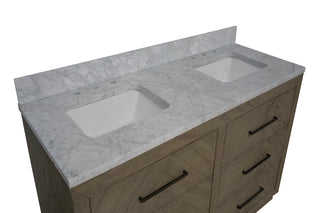 Avery 60-inch Double Vanity with Carrara Marble Top