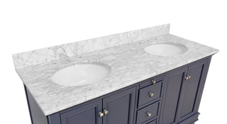 Bella 60-inch Double Vanity with Carrara Marble Top