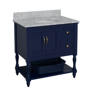 Beverly 36-inch Vanity with Carrara Marble Top