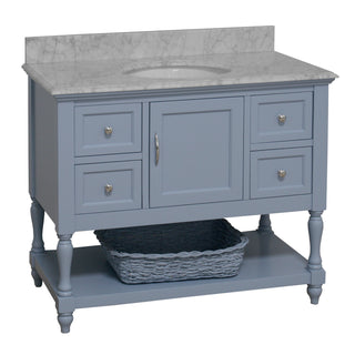 beverly 42 inch powder blue bathroom vanity carrara marble countertop