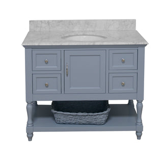 Beverly 42-inch Vanity with Carrara Marble Top