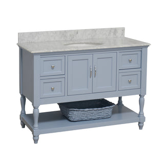 beverly 48 inch powder blue bathroom vanity carrara marble countertop