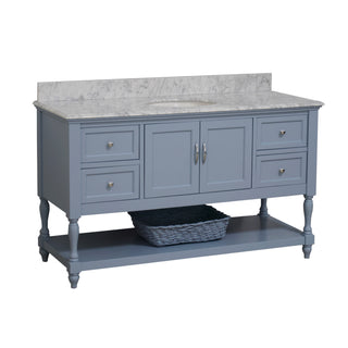 beverly 60 inch powder blue bathroom vanity carrara marble countertop