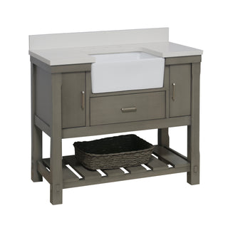 charlotte 42 inch weathered gray bathroom vanity quartz countertop