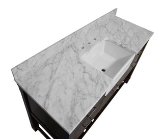 Charlotte 60-inch Single Farmhouse Bathroom Vanity Brown Marble - Countertop