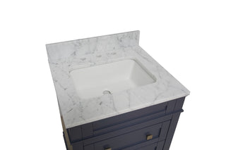 Eleanor 24-inch Vanity with Carrara Marble Top
