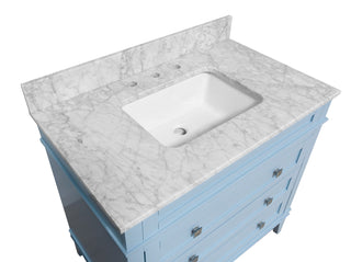 Eleanor 36-inch Vanity with Carrara Marble Top