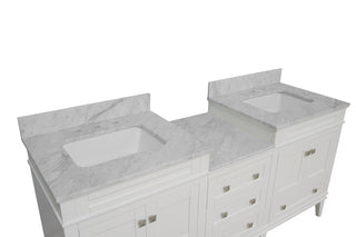 Eleanor 72-inch Double Vanity with Carrara Marble Top