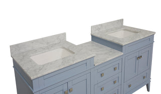 Eleanor 72-inch Double Vanity with Carrara Marble Top