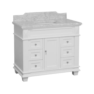 elizabeth 42 inch white bathroom vanity carrara marble countertop