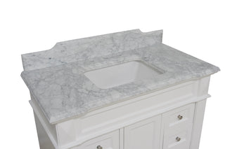 Elizabeth 42-inch Vanity with Carrara Marble Top
