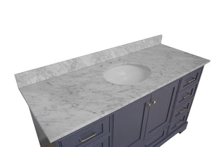 Harper 60-inch Single Vanity with Carrara Marble Top