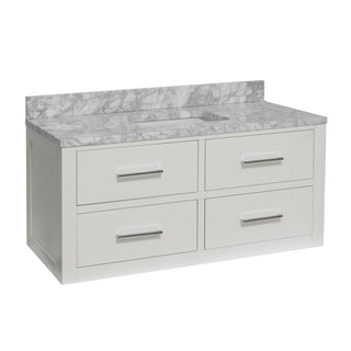 hellsinki 48 inch white bathroom vanity carrara marble countertop