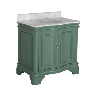 katherine 36 inch sage green bathroom vanity carrara marble countertop