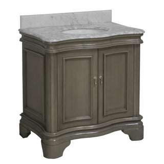 katherine 36 inch weathered gray bathroom vanity carrara marble countertop
