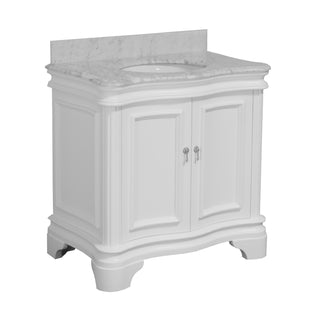 katherine 36 inch white bathroom vanity carrara marble countertop