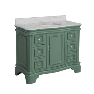 katherine 42 inch sage green bathroom vanity carrara marble countertop