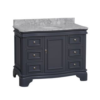 katherine 48 inch marine gray bathroom vanity carrara marble countertop