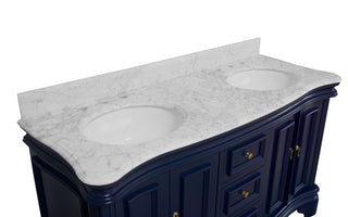 Katherine 60-inch Double Vanity with Carrara Marble Top