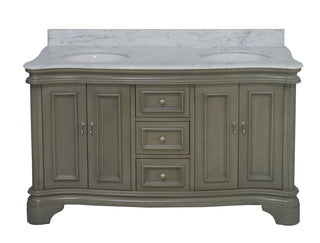 Katherine 60-inch Double Vanity with Carrara Marble Top