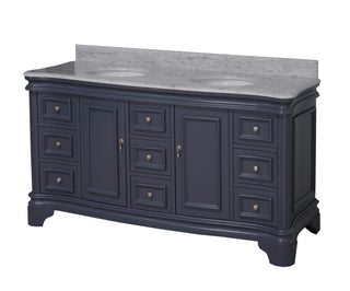 Katherine 72-inch Double Vanity with Carrara Marble Top