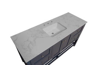 Lakeshore 60-inch Single Vanity with Engineered Carrara Top