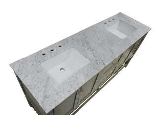 Lakeshore 72" Weathered Gray Open Shelf Vanity Marble Top - Countertop
