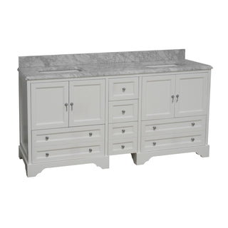 Madison 72-inch Double Vanity with Carrara Marble Top