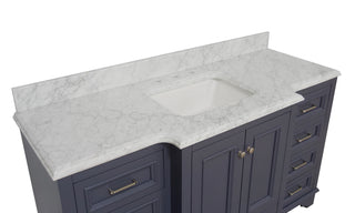 Nantucket 60-inch Single Vanity with Carrara Marble Top