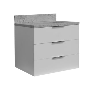 Oslo 30-inch Floating Vanity with Carrara Marble Top