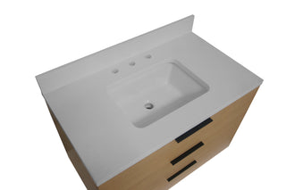 Oslo 36-inch Floating Vanity with Matte White Top