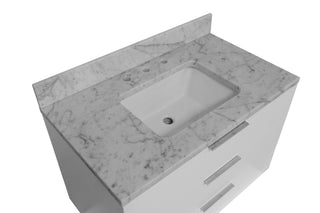 Oslo 36-inch Floating Vanity with Carrara Marble Top