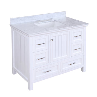 paige 42 white bathroom vanity carrara marble