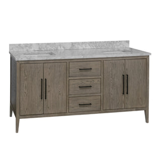 parisian 72 inch gray oak bathroom vanity carrara marble countertop