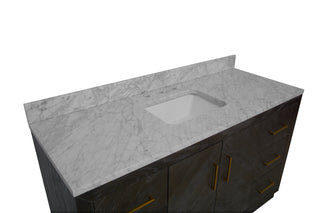 Peyton 60-inch Single Vanity with Carrara Marble Top