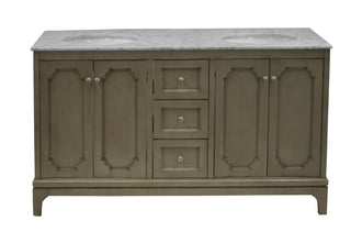 Starboard 60-inch Double Vanity with Carrara Marble Top