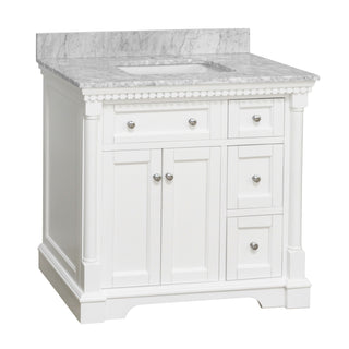 sydney 36 inch white bathroom vanity carrara marble