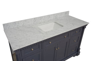 Sydney 60-inch Single Vanity with Carrara Marble Top